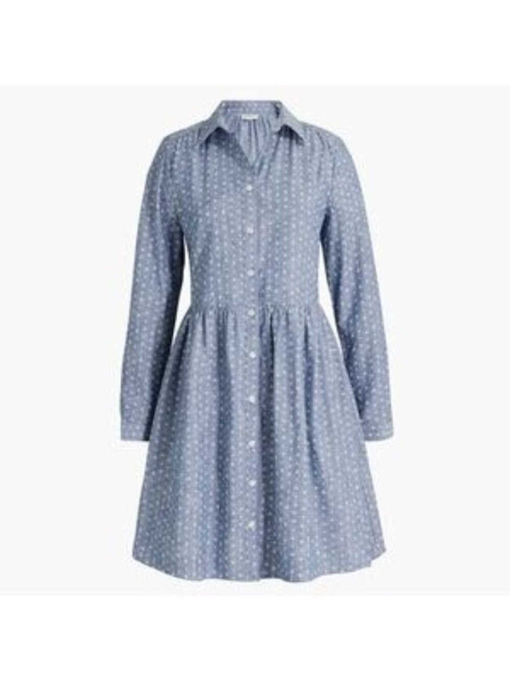 NWT J.Crew Ditsy Floral Mini Chambray Shirt Dress Women Size 6